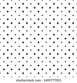Geometrical star pattern background - black and white abstract vector graphic from curved stars