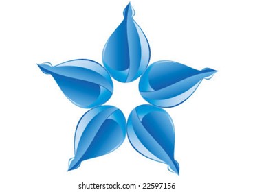 Geometrical star shape by water drops