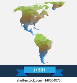 geometrical stylized america map