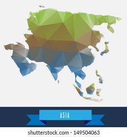 geometrical stylized asia map