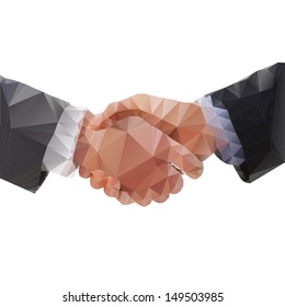 geometrical stylized business handshake