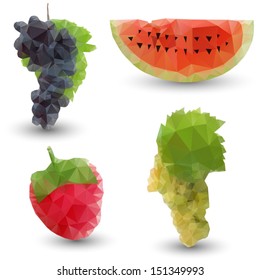 geometrical stylized fruits