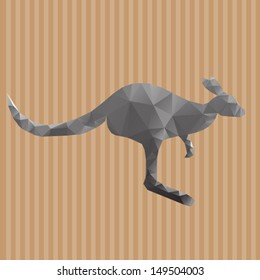 geometrical stylized kangaroo