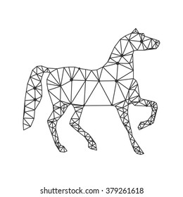 geometrical stylized line horse