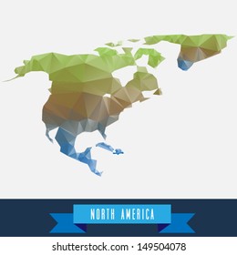geometrical stylized north america map