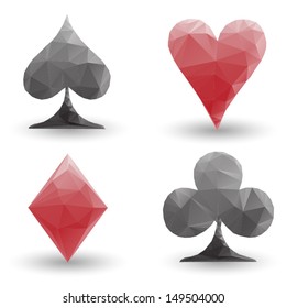 geometrical stylized poker card symbols
