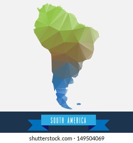 geometrical stylized south america map