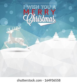 geometrical stylized winter landscape background