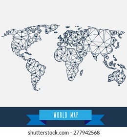 geometrical stylized world map