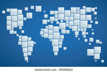 Geometrical stylized world map of world. Business background.