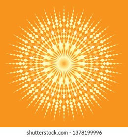 Geometrical Symbol Of The Sun – Renewable Energy Concept - Vector illustration  
- Isolated - Decorative Summer Design – Holy Spirit Halo