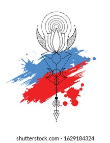 Geometrical tattoo vector graphic design line art.
 