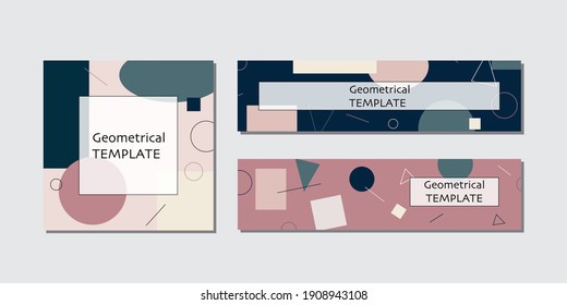 Geometrical templates. For advertisements, banners, posters, business cards. Vector template.