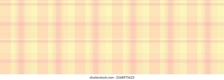 Geometrical texture fabric vector, minimalist pattern seamless textile. Carpet tartan background plaid check in light and peach puff colors.