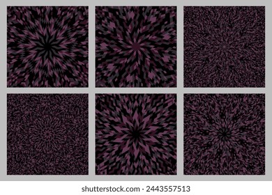 Geometrische Fliese Mosaik Hintergrund Set - Abstrakte psychedelische hypnotische kreisförmige Vektor-Grafik-Design