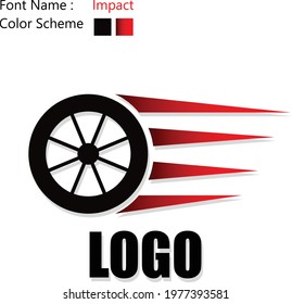 it's A geometrical tire shape logo with red and black colors.  