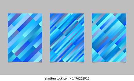 Geometrical trendy diagonal rectangle template set - abstract vector brochure