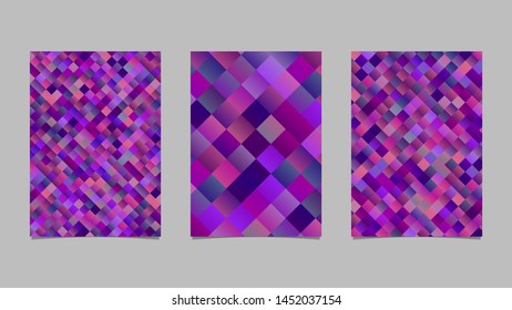 Geometrical trendy gradient square flyer template collection - abstract vector page graphic