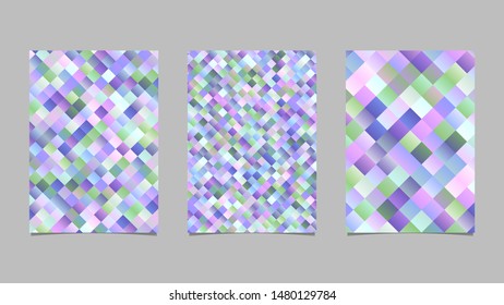 Geometrical trendy modern diagonal square pattern template set - abstract vector brochure design
