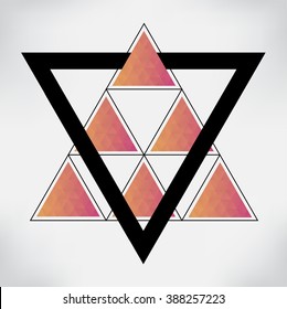 Geometrical  triangle design template.Vector triangle design element.