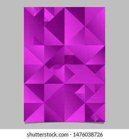 Geometrical triangle flyer template background - polygonal abstract vector brochure graphic