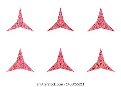 Geometrical triangle mosaic star symbol template set - ornamental abstract polygonal vector element