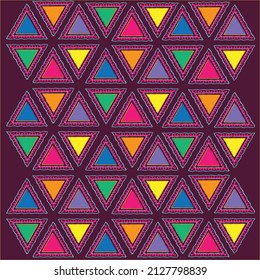 geometrical triangle patterns neon multicolored prints