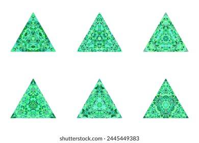 Geometrical triangle pyramid symbol template collection - geometric abstract polygonal vector designs elementss with mosaic triangles