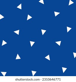 Geometrical triangle shape on blue background. Vector illustration.