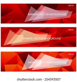 Geometrical triangular background. Vector banners. Polygonal  geometric texture