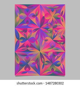 Geometrical triangular flower background template - abstract colorful vector page