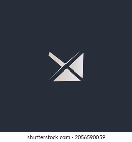 Geometrical TX letter abstract geometry symbol vector elements template, clean minimal geometric logo