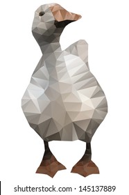 geometrical vector illustration of goose 