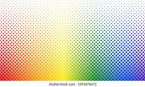 Geometrical vector illustration of halftone pattern.  Rainbow color palette spectrum.