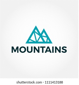 Geometrical vector mountain web logo. Minimal nature travel logo. Business tourist agency 