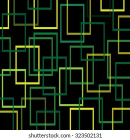 Geometrical vector pattern of colored rectangles on a black background. 