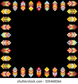 Geometrical vector patterns. Ethnic textures. Decorative background for cards, invitations, web design. Retro digital frame.