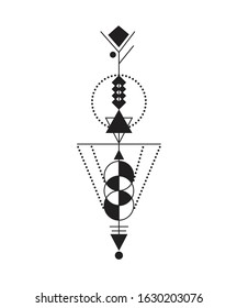 Geometrical vector tattoo graphic design, Trendy tattoo graphic design art.