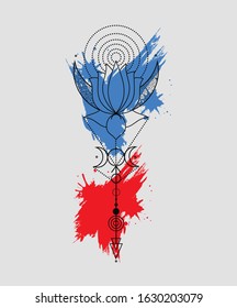 Geometrical vector tattoo graphic design, Trendy tattoo graphic design art.