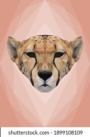 Geometrical wallpaper of a cheetah head