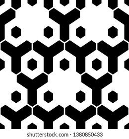 Geometrical wallpaper. Figures, hexagons pattern. Geometric background. Simple shapes backdrop. Polygons motif. Digital paper, abstract. Seamless ornament. Vector illustration