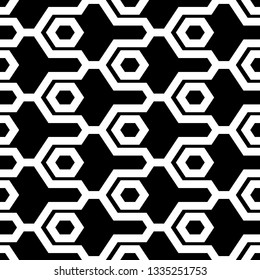Geometrical wallpaper. Hexagons, figures pattern. Geometric background. Simple shapes backdrop. Polygons motif. Digital paper, abstract. Seamless ornament. Vector