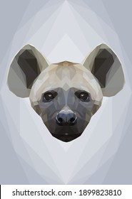 Geometrical wallpaper of a hyena head