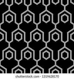 Geometrical wallpaper.Polygons motif. Hexagons, figures pattern. Seamless ornament. Geometric background. Simple shapes backdrop. Digital paper, abstract. Vector.