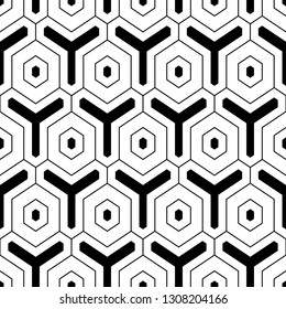 Geometrical wallpaper.Simple shapes backdrop. Hexagons, figures pattern. Polygons motif. Geometric background. Digital paper, abstract.Seamless ornament. Vector.