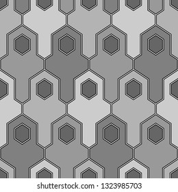 Geometrical wallpaper.Simple shapes backdrop. Polygons motif. Hexagons, figures pattern. Geometric background. Digital paper, abstract. Seamless ornament. Vector