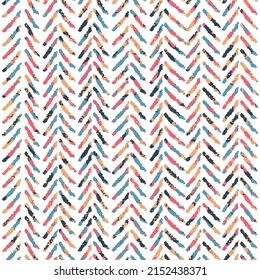 Geometrical wavy stripe pattern. Spring colorful grunge texture pattern on beige background.