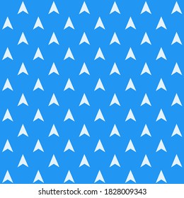 Geometrical white triangle arrow repeat pattern with light blue background