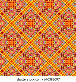 geometrical yellow-red seamless pattern
