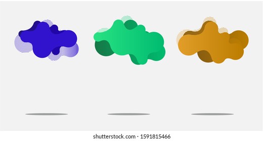 geometrically abstract elements arranged. Flowing shape banners. Templates for logo design, flyers, presentations, vector illustrations